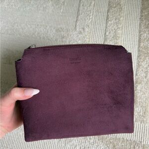 NEW Khaite suede burgundy clutch